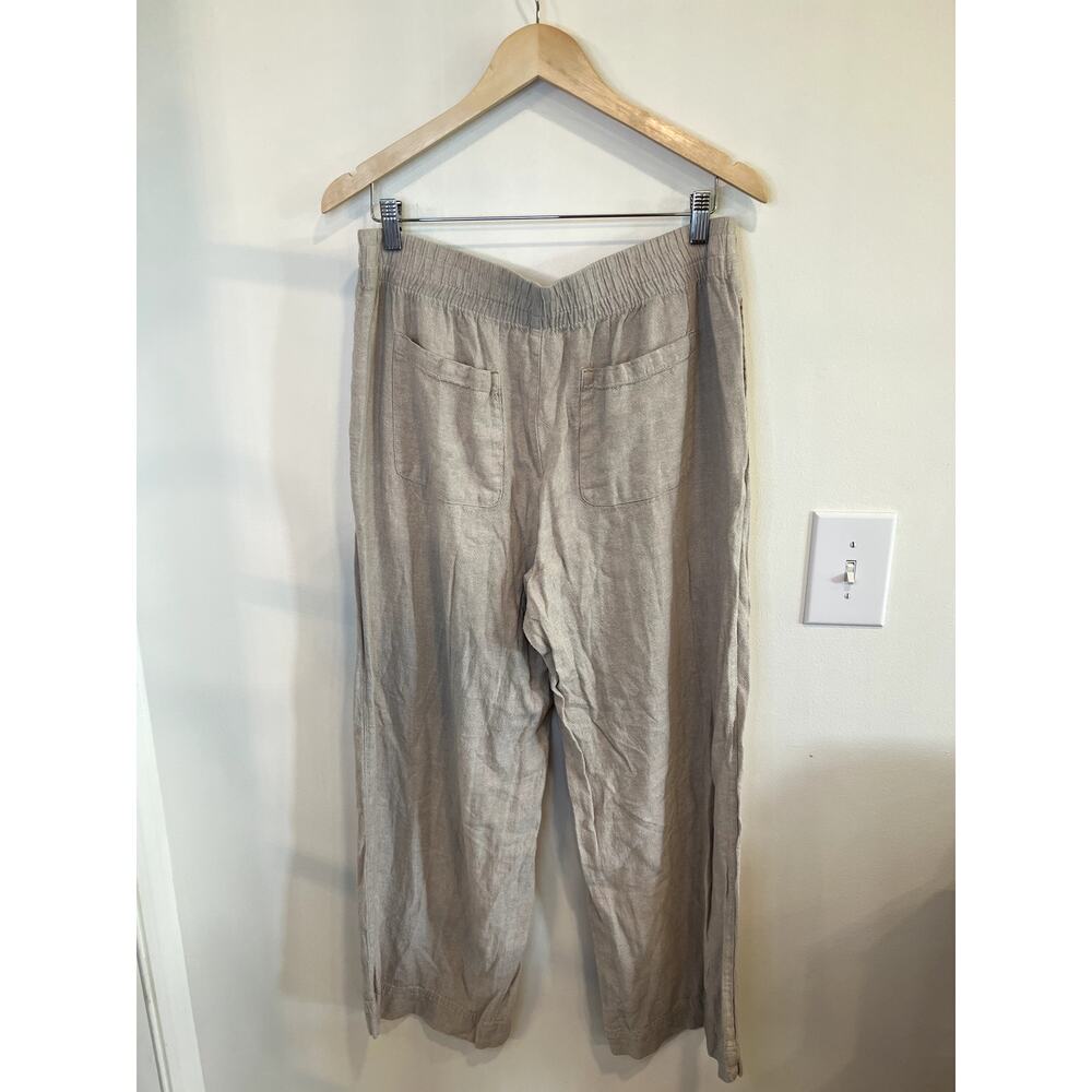 Old Navy Linen Blend Wide Leg Pants High Rise Beige Coastal Grandma Large